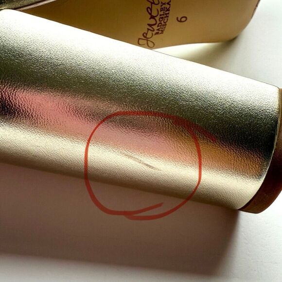 NWOT Jewel Badgley Mischka gold block-heel sandals . Size 6 - Picture 7 of 8